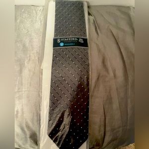 Men's Blue and Silver Tie - Big & Tall - Stafford